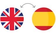 english and spanish flags linked by an arrow